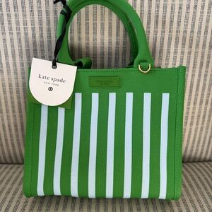 Kate Spade Vibrant Green and White Tote